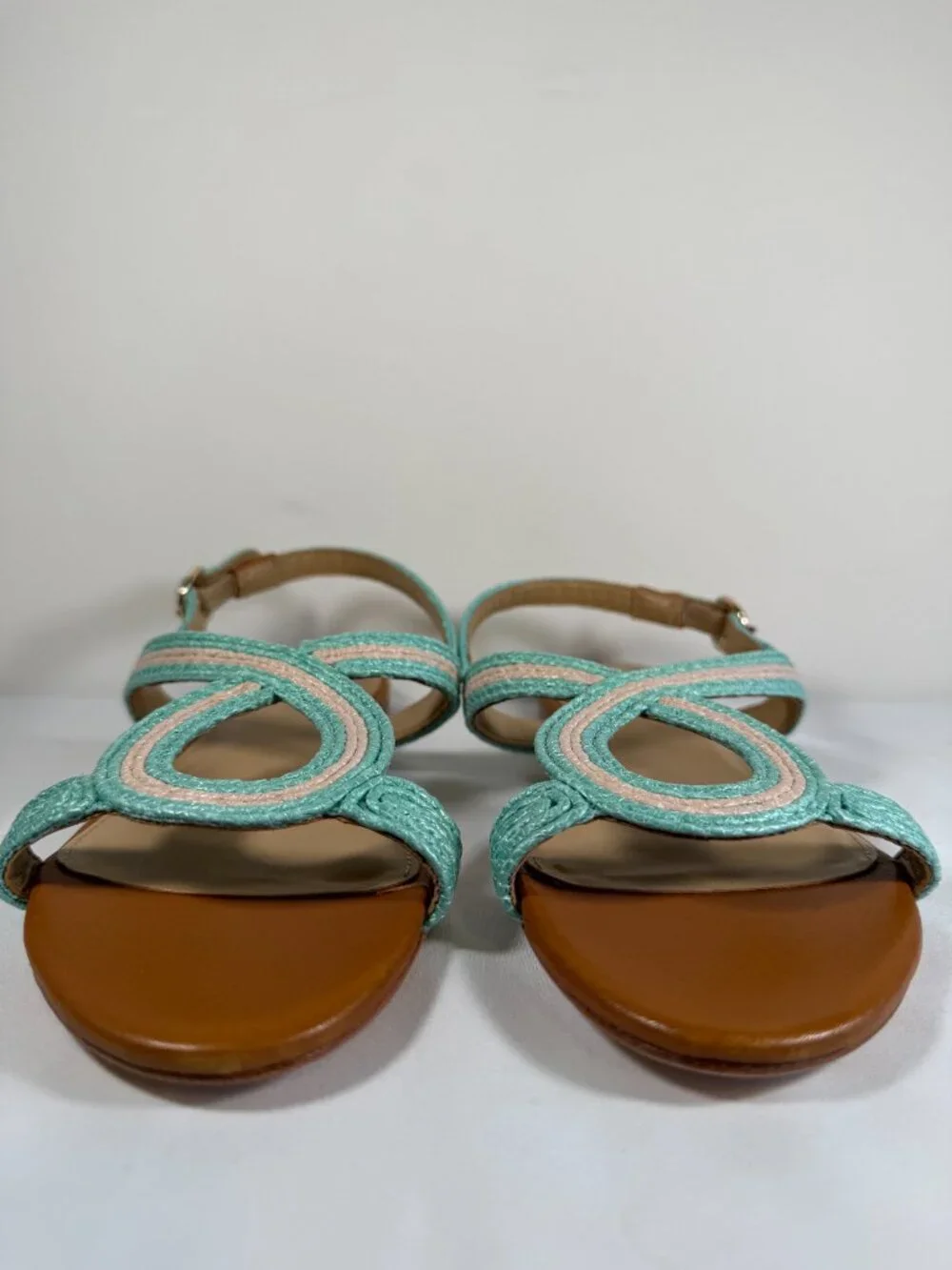 NWOT TALBOTS Keri Raffia Straw Strappy Sandals 7